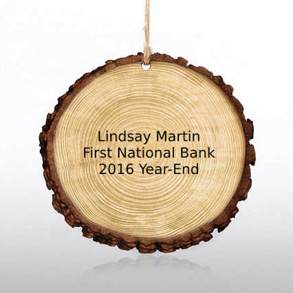 Charming Wood Slice Ornament - Cheers to an Awesome Year!